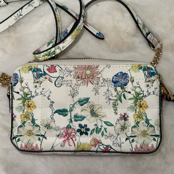 Aldo Floral Crossbody Strap 2 Side Purse Card Holder Keychain Gift Box Set - Picture 6 of 15